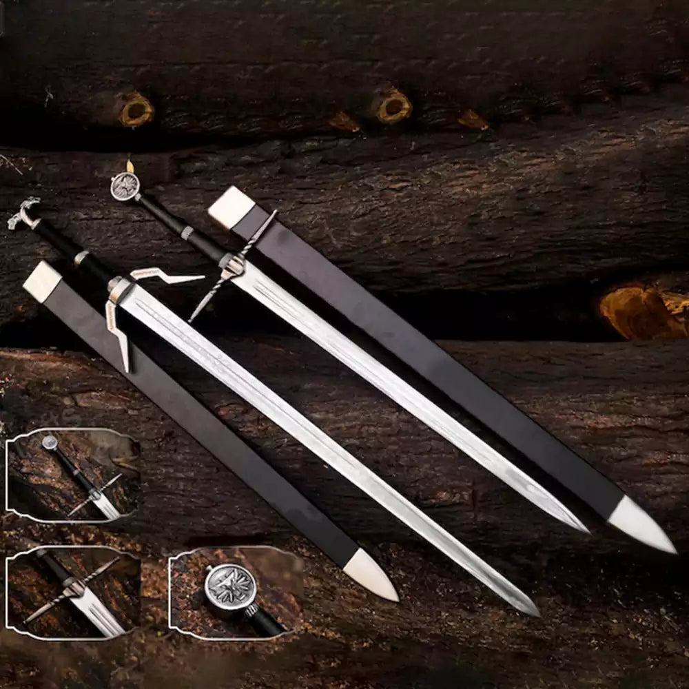 Witcher Sword Replica – Silver Fantasy Blade with Scabbard (Display Only) Replica