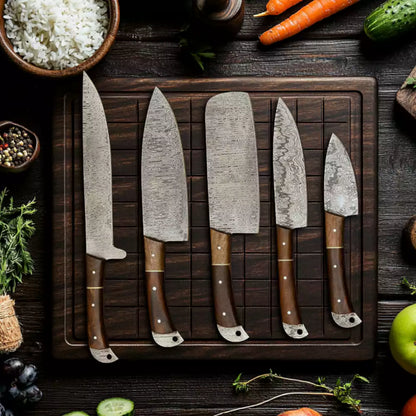 5 PCS Damascus Kitchen Knife Set