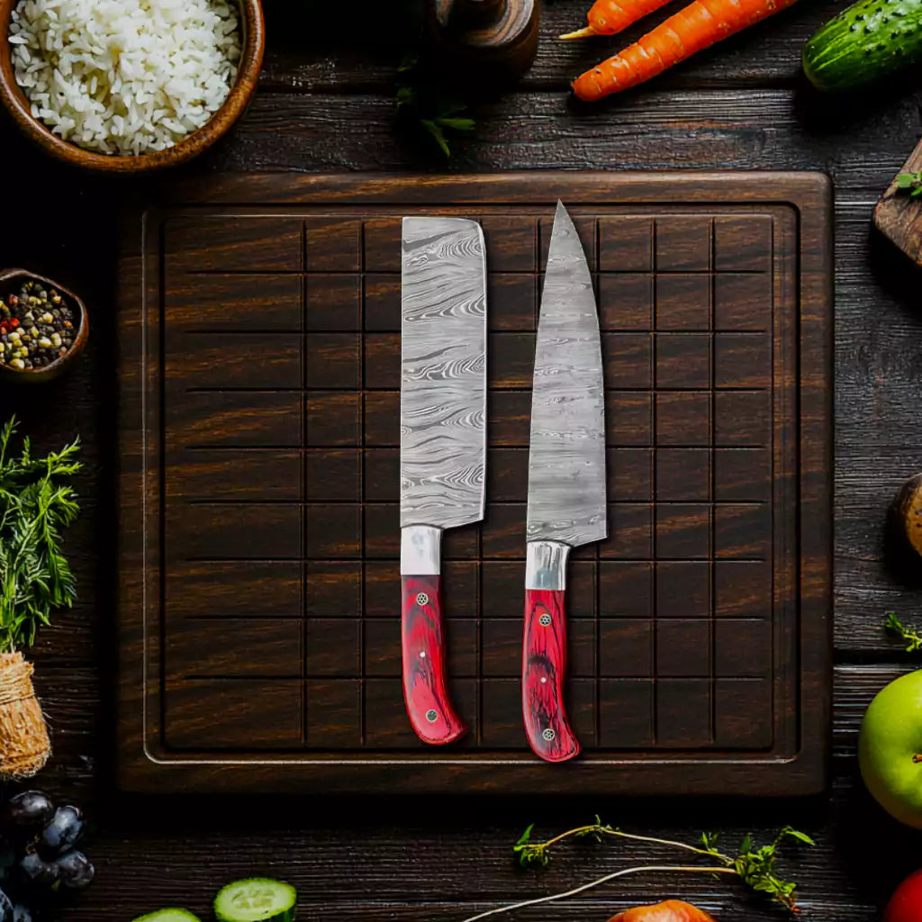 Damascus Steel Kitchen Knives Set
