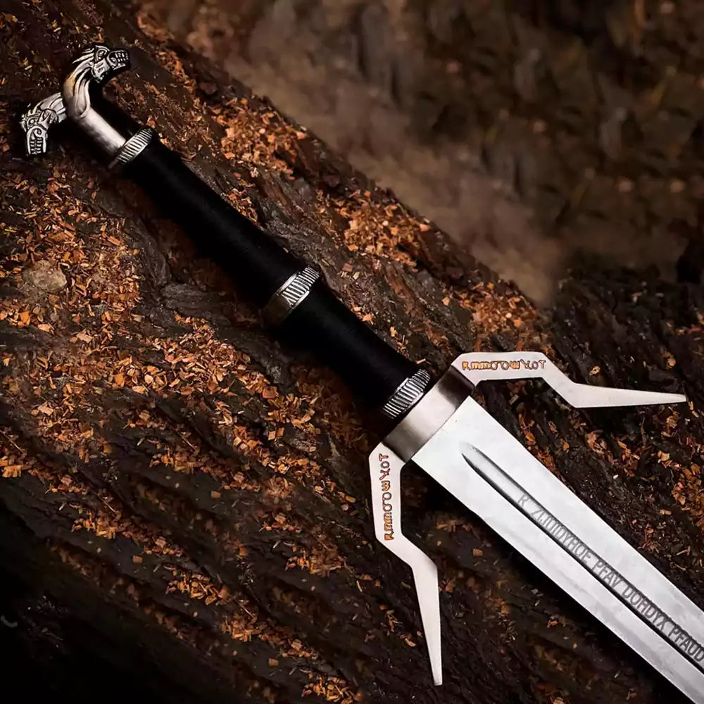 Witcher Sword 02 – Silver Fantasy Blade with Scabbard Replica
