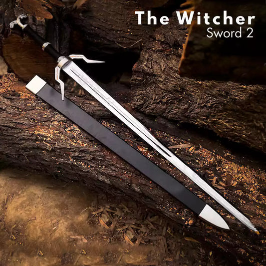 Witcher Sword Replica – Silver Fantasy Blade with Scabbard (Display Only) Replica